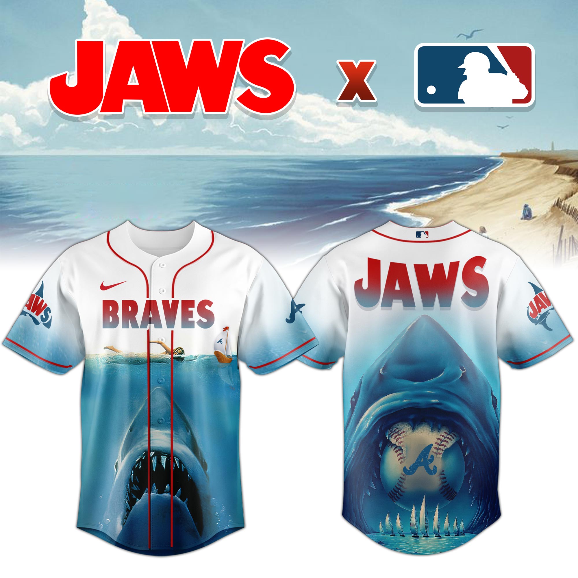 Atlanta Braves Jaws Shark Jersey 