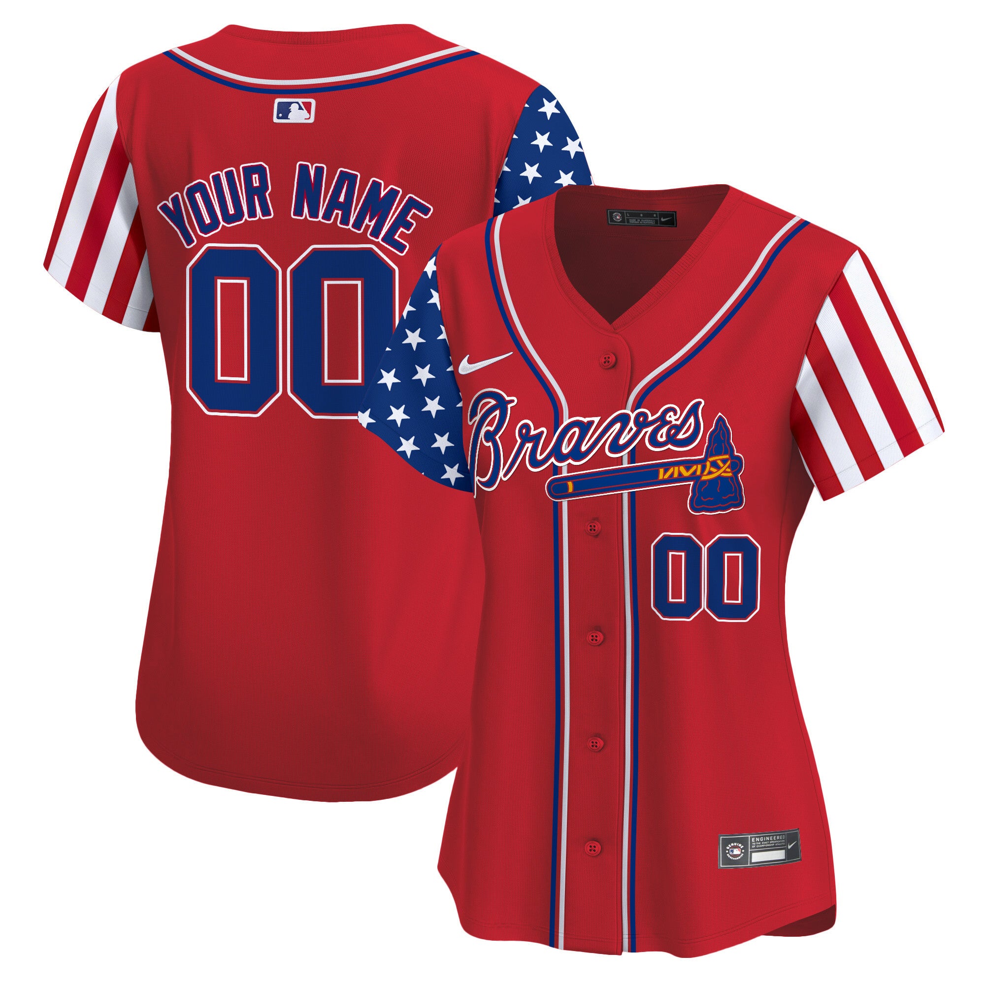 Atlanta Braves 2024 Independence Day Vapor Premier Limited Custom Jersey - All Stitched
