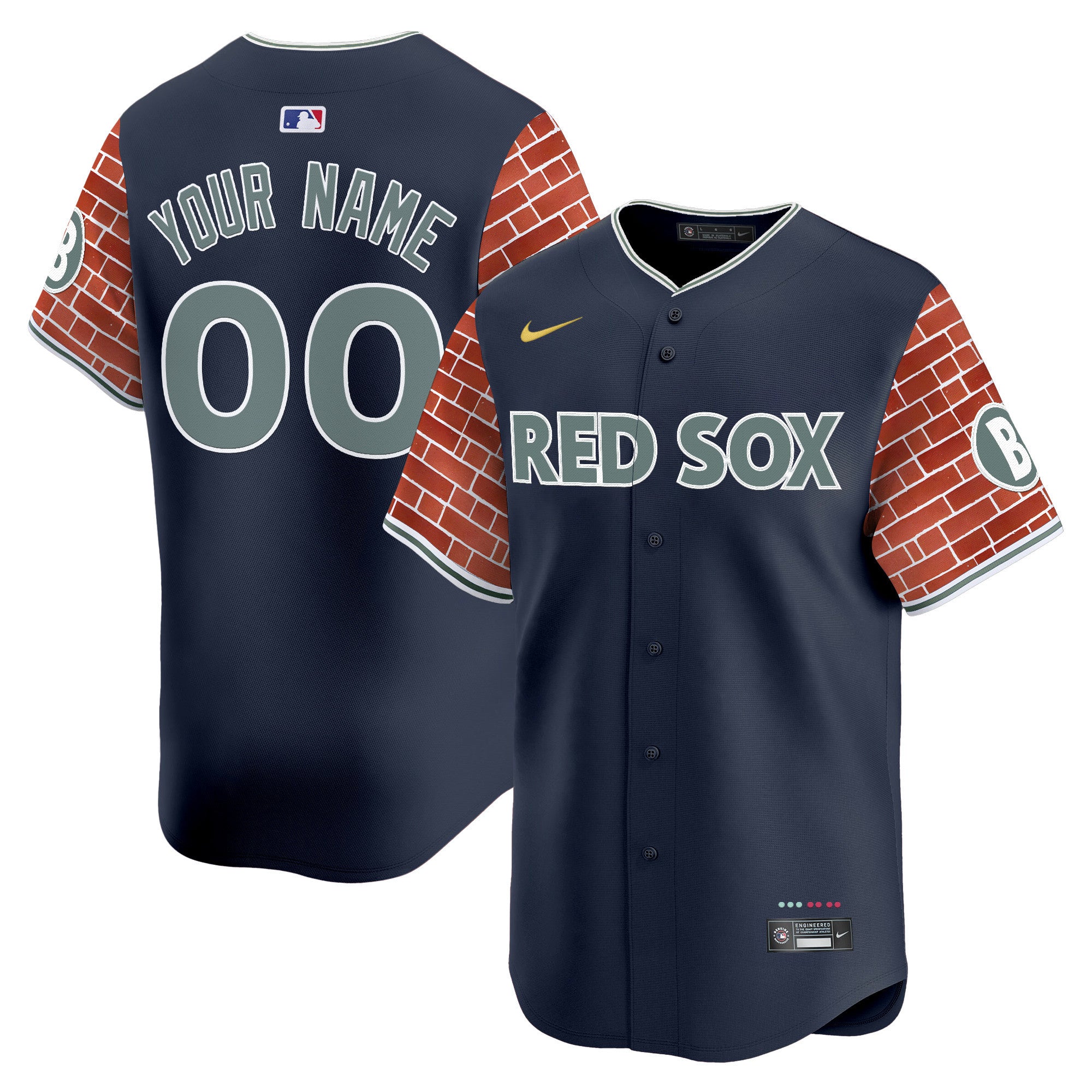 Boston Red Sox 2025 Fenway Red Brick Style Vapor Premier Limited Custom Jersey - Stitched