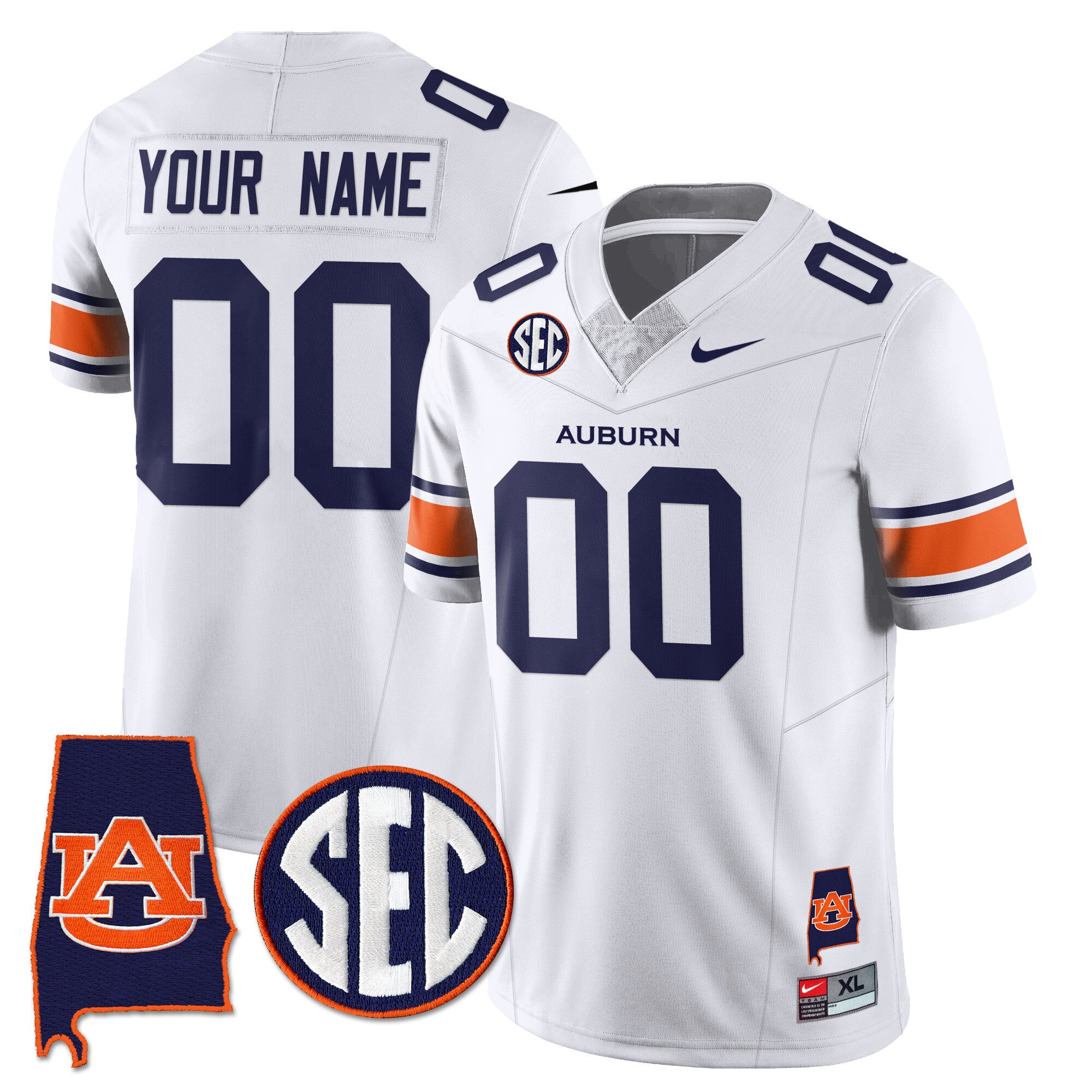 Auburn Tigers Alabama Patch Vapor Limited Custom Jersey - All Stitched